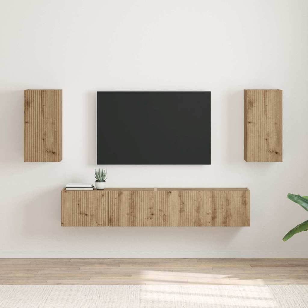 Suport TV & Masă TV - Dulap TV de perete 2 pcs Stejar artizanal 30 x 31 x 60 cm