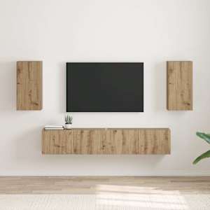 TV wall cabinet 2 pcs Umělecký dub kompozitní dřevo - obrázek 1