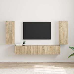 TV stenska omara 2 pcs Sonoma 30 x 31 x 80 cm Konstruiran les