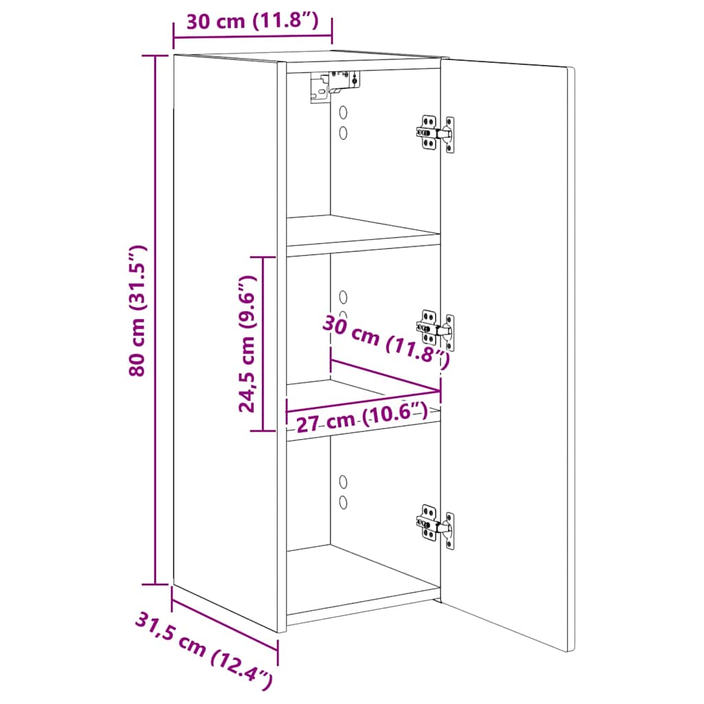 TV wall cabinet 2 pcs Sonoma 30 x 31 x 80 cm kompozitní dřevo - obrázek 15