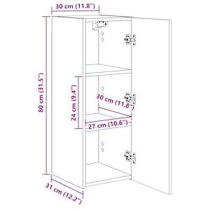 TV wall cabinet Nástěnný Beton 30 x 31 x 80 cm kompozitní dřevo - obrázek 14