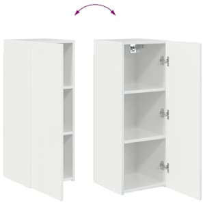TV wall cabinet Nástěnný 2 pcs Lesklá Bílá 30 x 31 x 80 cm - obrázek 13