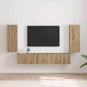 TV stenska omara 2 pcs Oreh 30 x 31 x 80 cm Konstruiran les