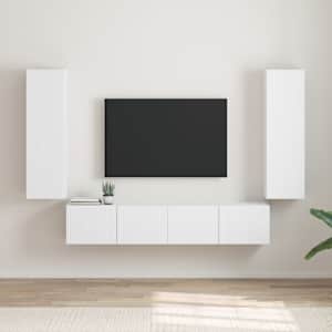 TV stenska omara 2 pcs Bela 30 x 31 x 100 cm Konstruiran les
