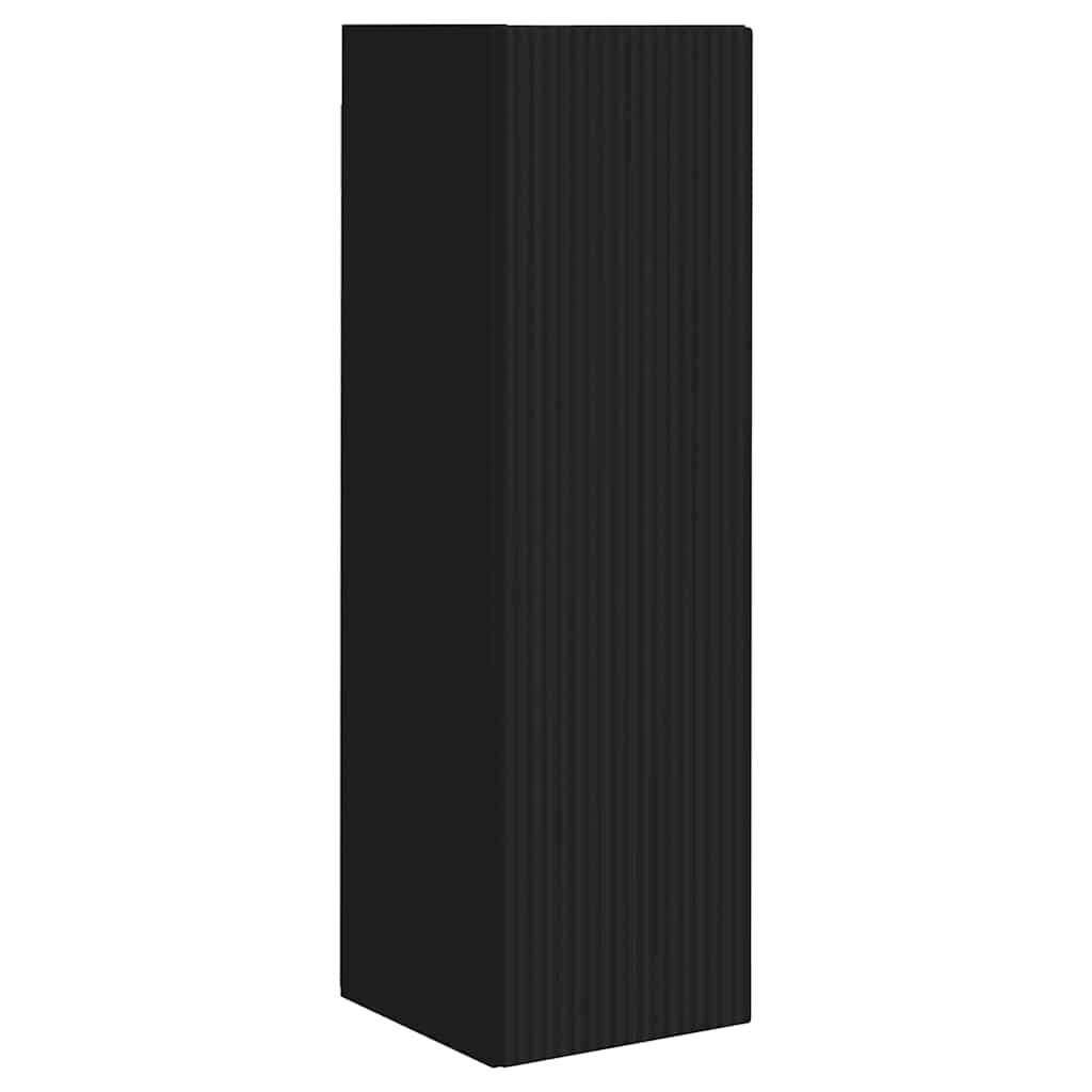 TV-seinäkaappi 2 pcs Musta 30 x 31 x 100 cm Tekninen puu - Image 5