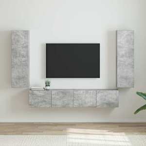 TV stenska omara 2 pcs Beton 30 x 31 x 100 cm Konstruiran les