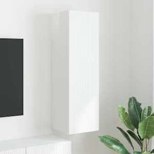 TV wall cabinet Lesklá Bílá 30 x 31 x 100 cm kompozitní dřevo - obrázek 1