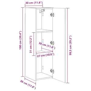 TV wall cabinet Nástěnný 2 pcs Kouřový dub 30 x 31 x 100 cm - obrázek 15