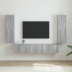 TV stenska omara 2 pcs Siva Sonoma 30 x 31 x 100 cm