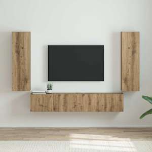 TV stenska omara 2 pcs Oreh 30 x 31 x 100 cm Konstruiran les