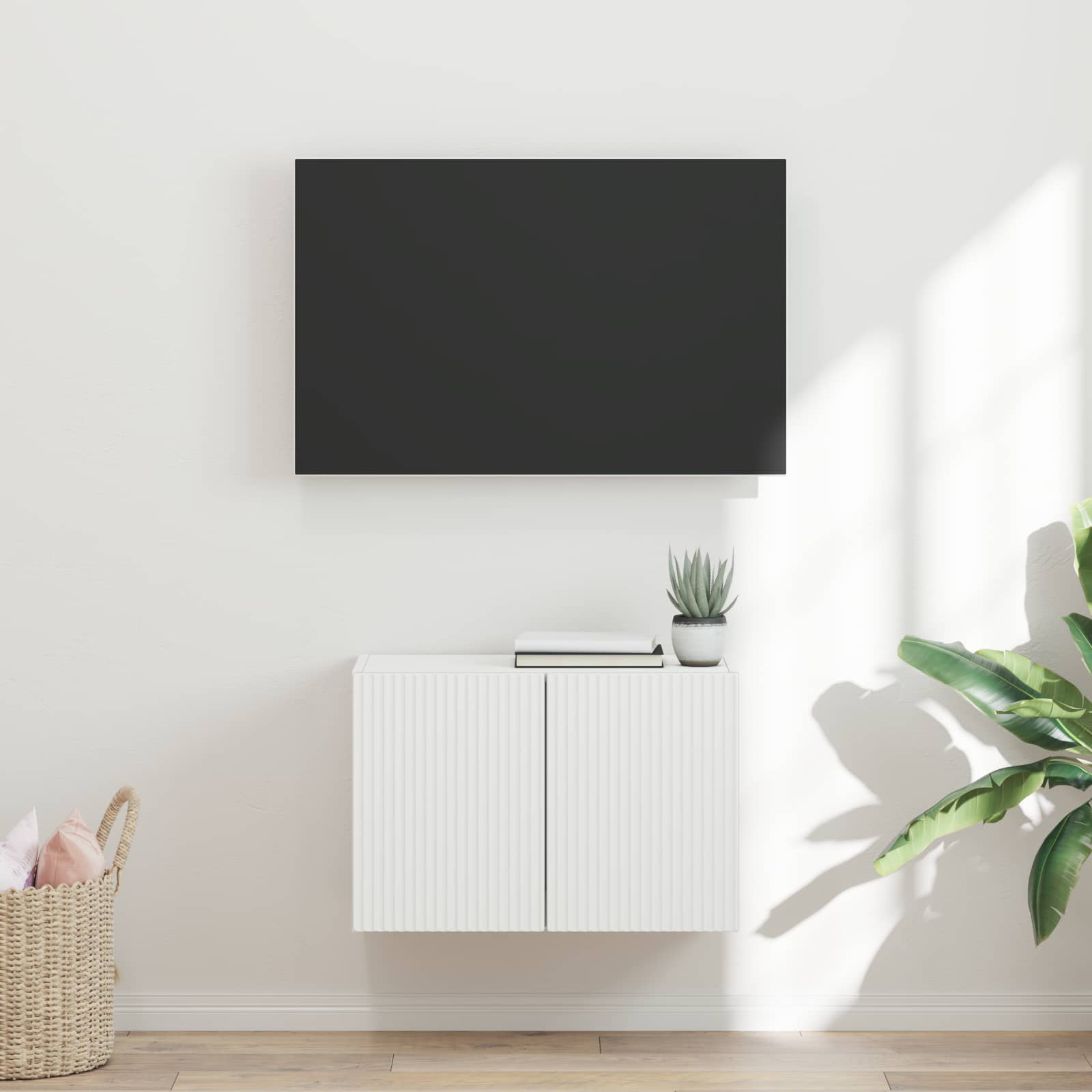 TV-seinäkaappi Valkoinen 59,5 x 31 x 40 cm Tekninen puu