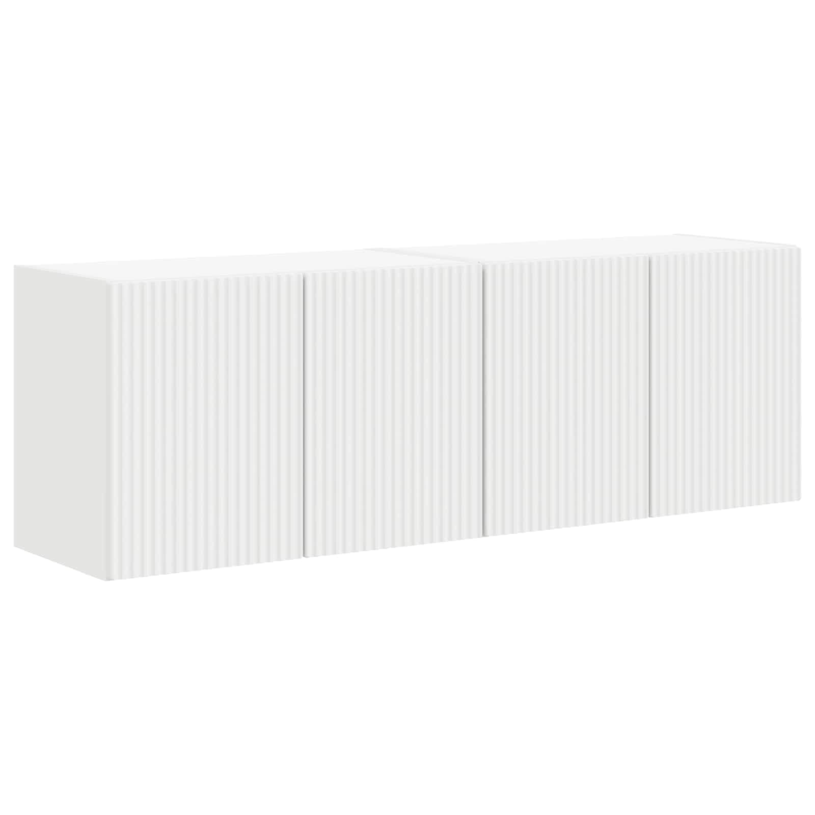 TV-seinäkaappi 2 pcs Valkoinen 59,5 x 31 x 40 cm Tekninen puu - Image 2