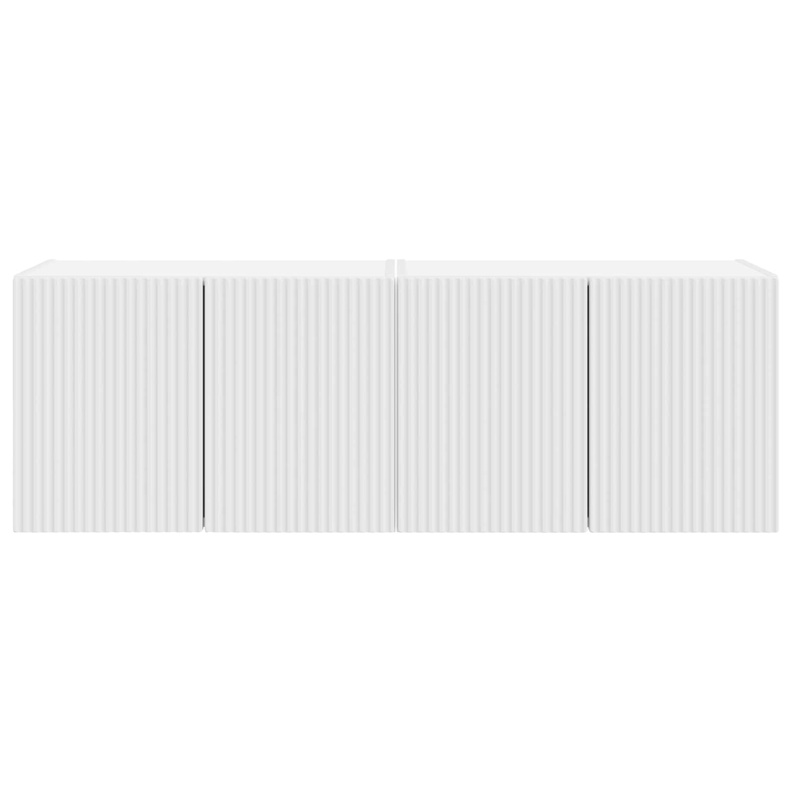 TV-seinäkaappi 2 pcs Valkoinen 59,5 x 31 x 40 cm Tekninen puu - Image 6