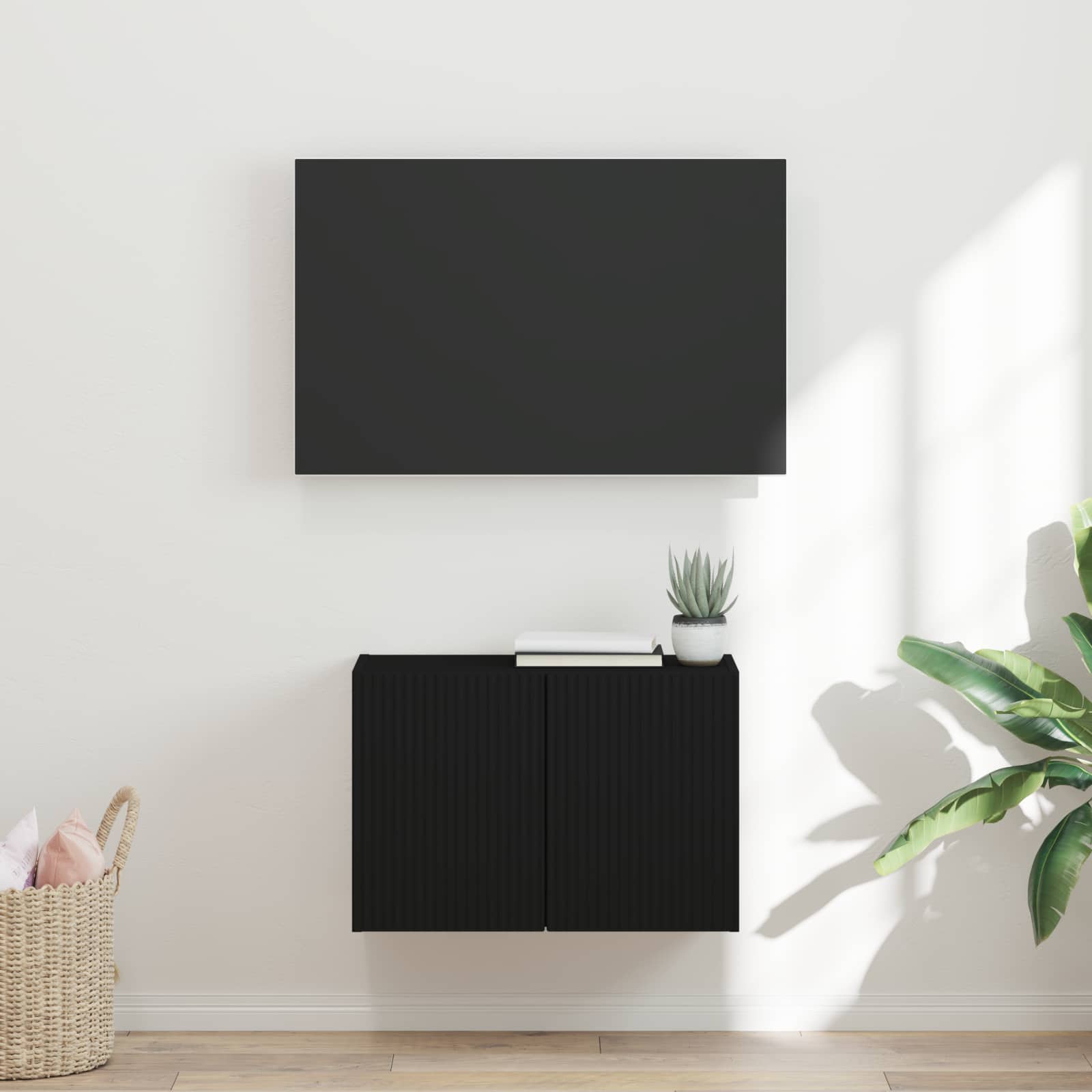 TV-seinäkaappi Musta 59,5 x 31 x 40 cm Tekninen puu