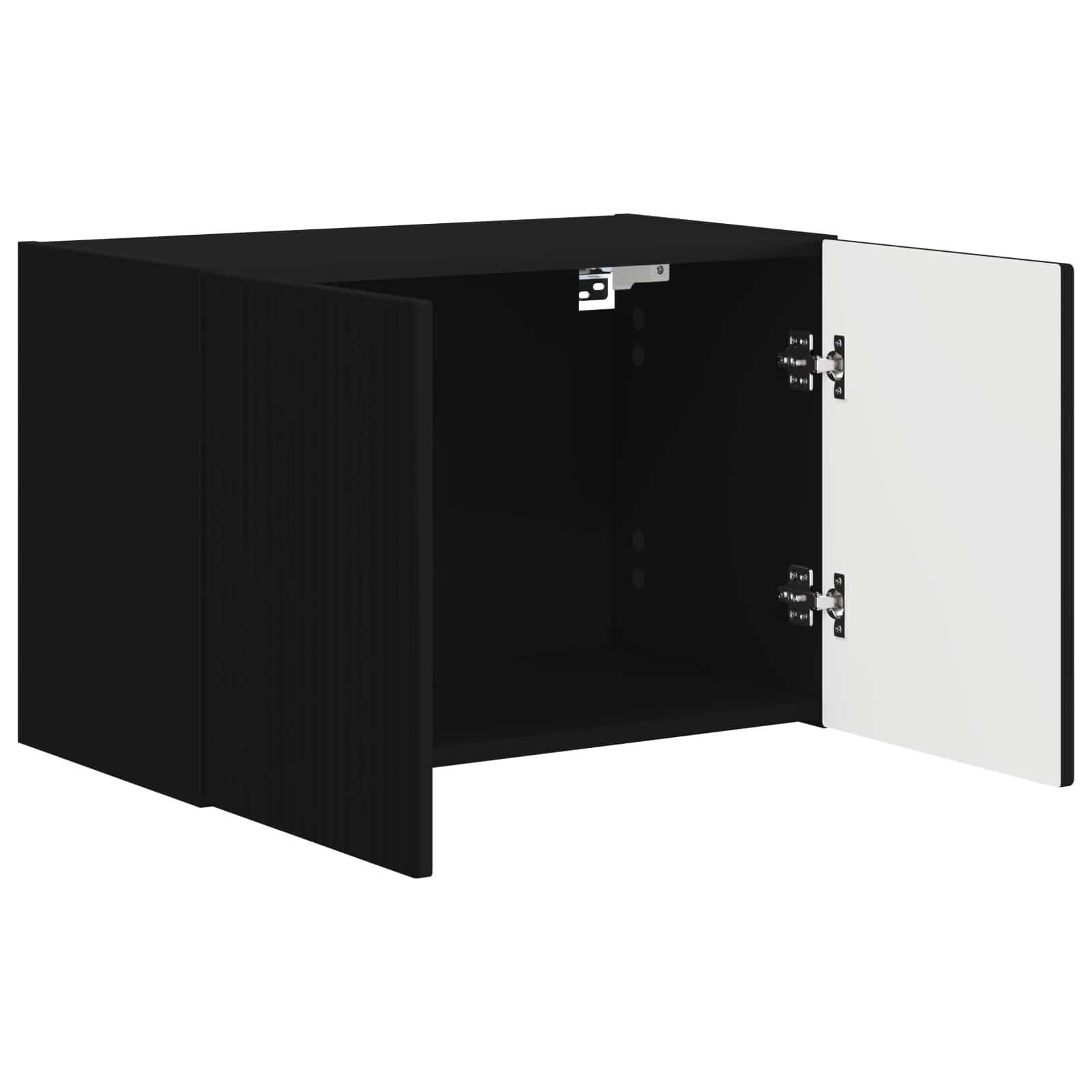 TV-seinäkaappi Musta 59,5 x 31 x 40 cm Tekninen puu - Image 5