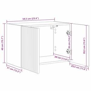 TV wall cabinet Černá 59,5 x 31 x 40 cm kompozitní dřevo - obrázek 12