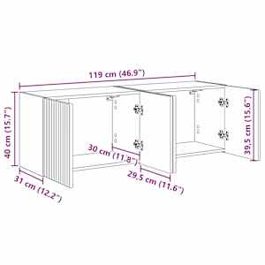 TV wall cabinet 2 pcs Černá 59,5 x 31 x 40 cm kompozitní dřevo - obrázek 12
