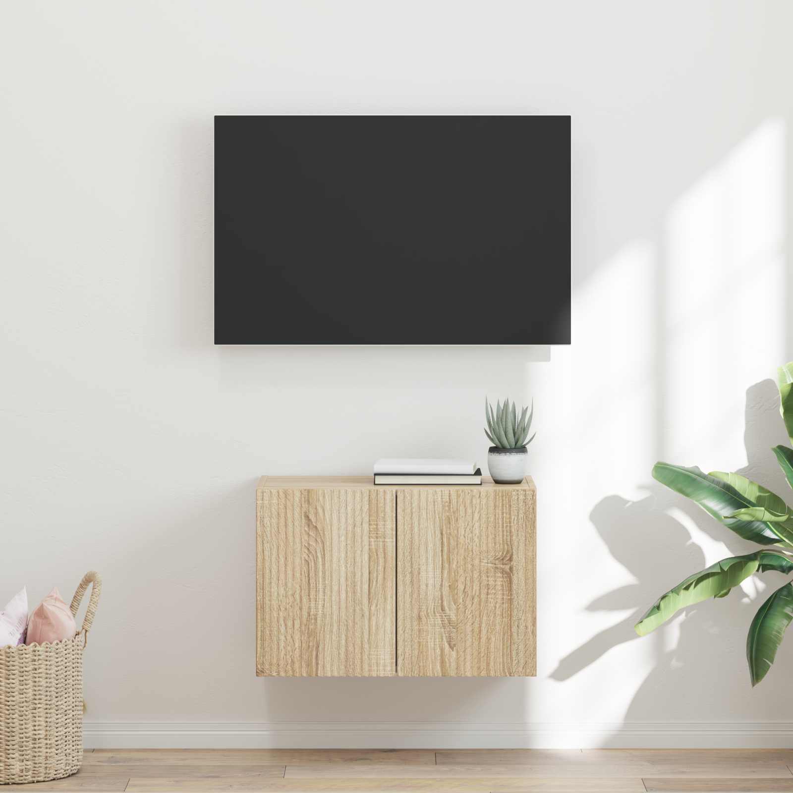 vidaXL TV-seinäkaappi 59,5 x 31 x 40 cm Sonoman tammi Tekninen puu