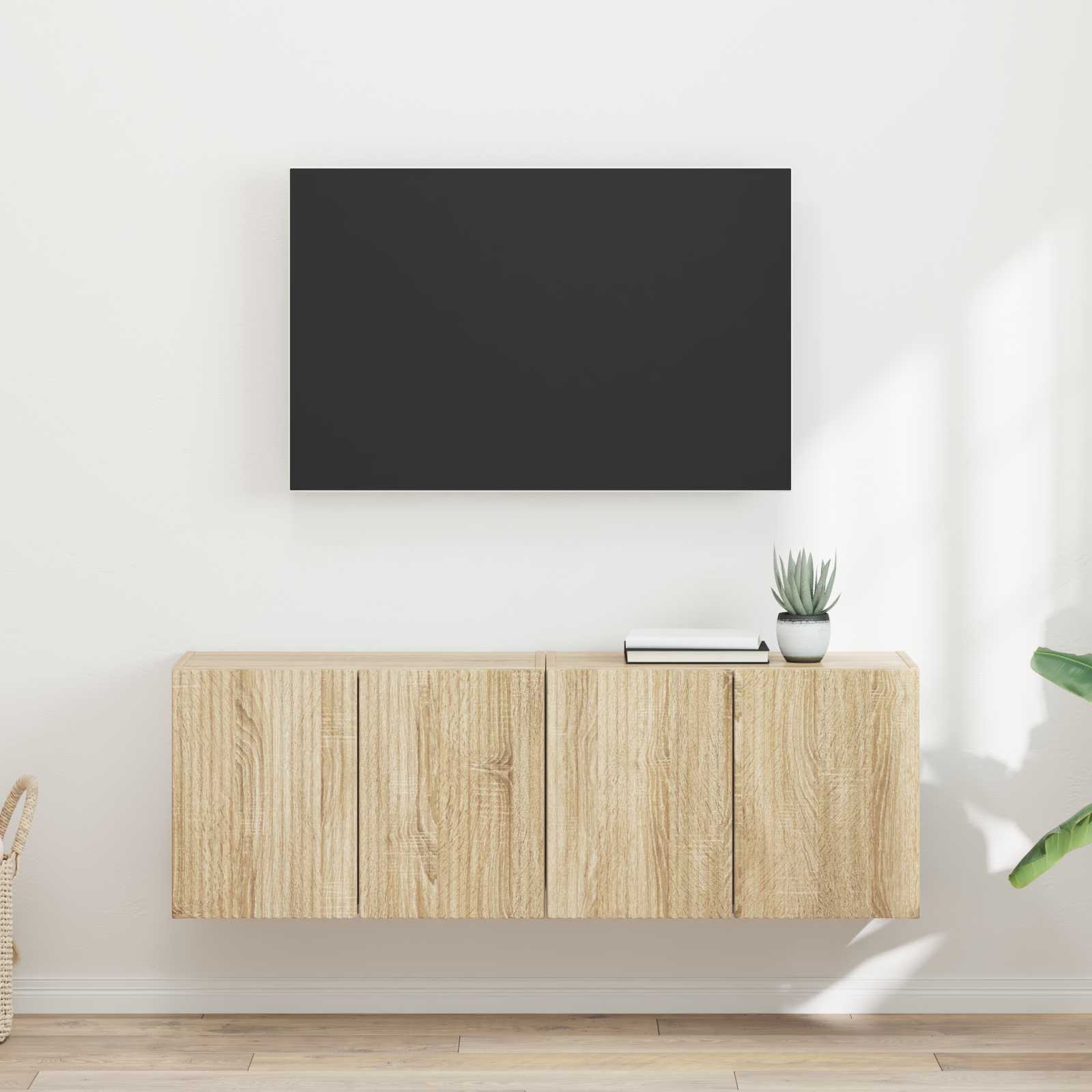 TV-seinäkaappi 2 pcs Sonoman tammi 59,5 x 31 x 40 cm