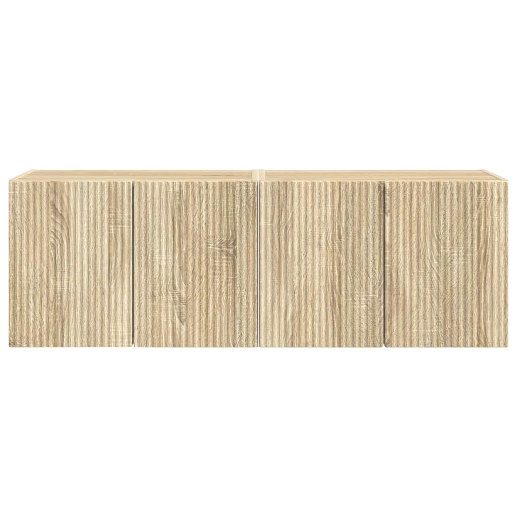 Ντουλάπι Τηλεόρασης Τοίχου 2 pcs Δρύς Sonoma 59,5 x 31 x 40 εκ - Image 6