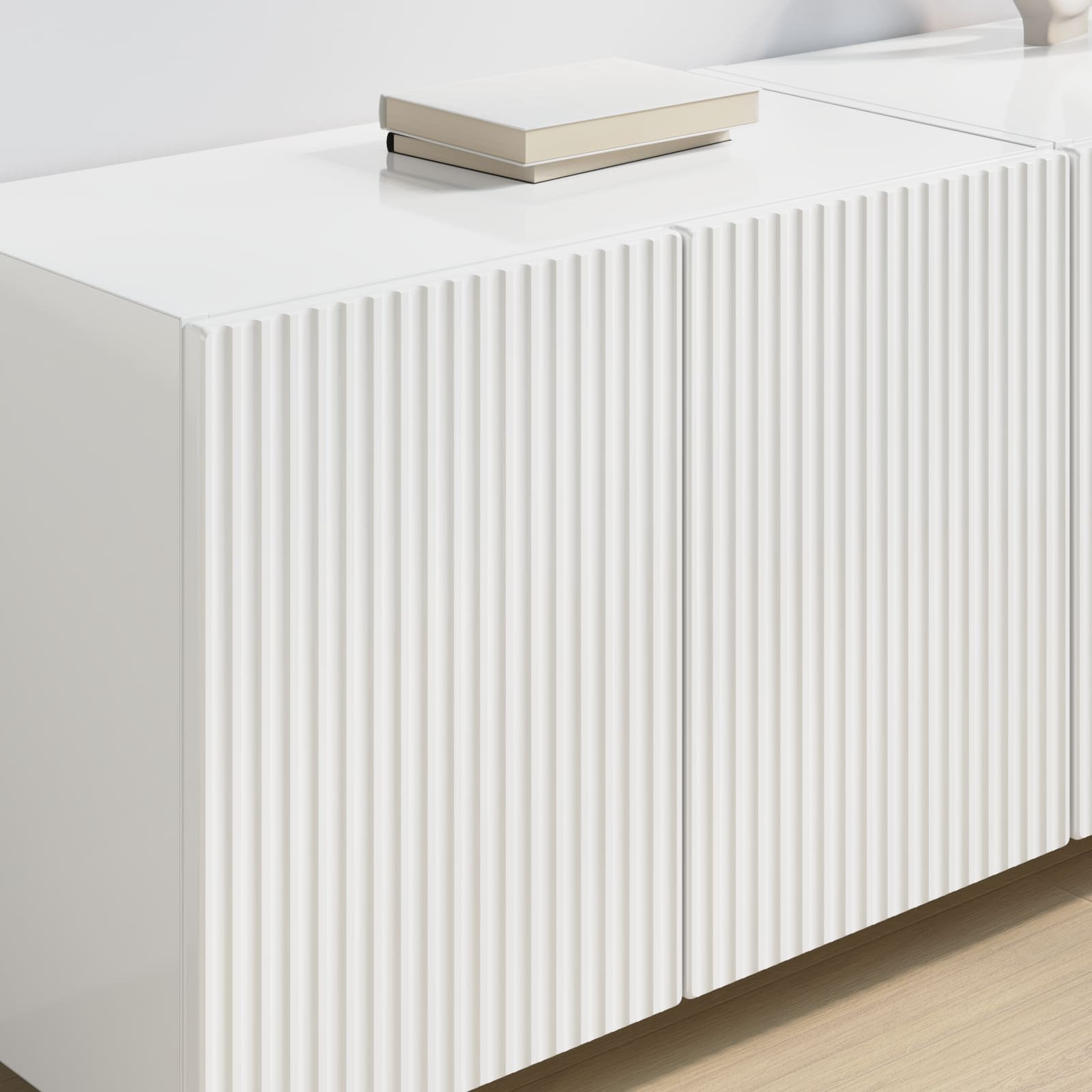 TV-seinäkaappi 2 pcs Korkean kiillon valkoinen - Image 4