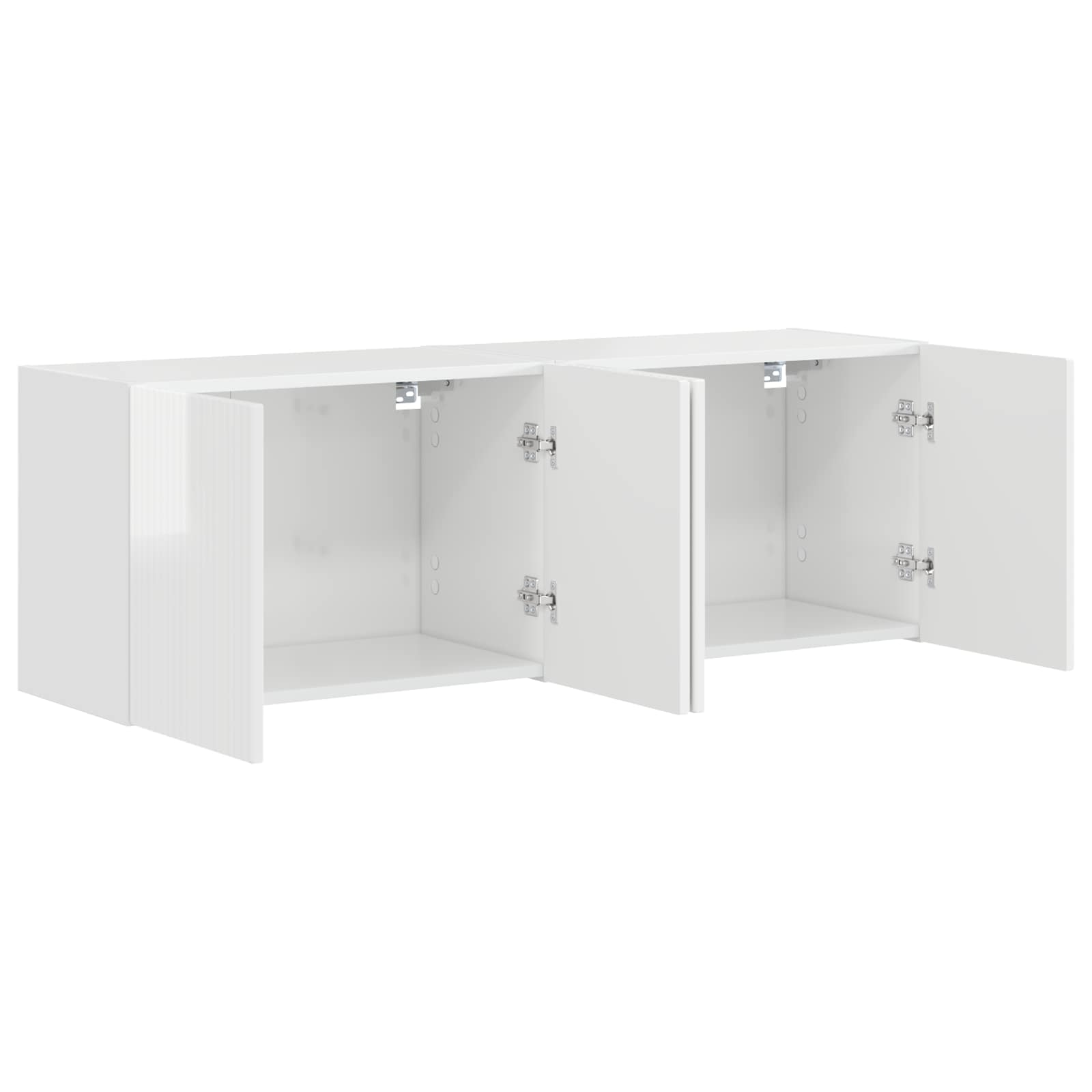 TV-seinäkaappi 2 pcs Korkean kiillon valkoinen - Image 5