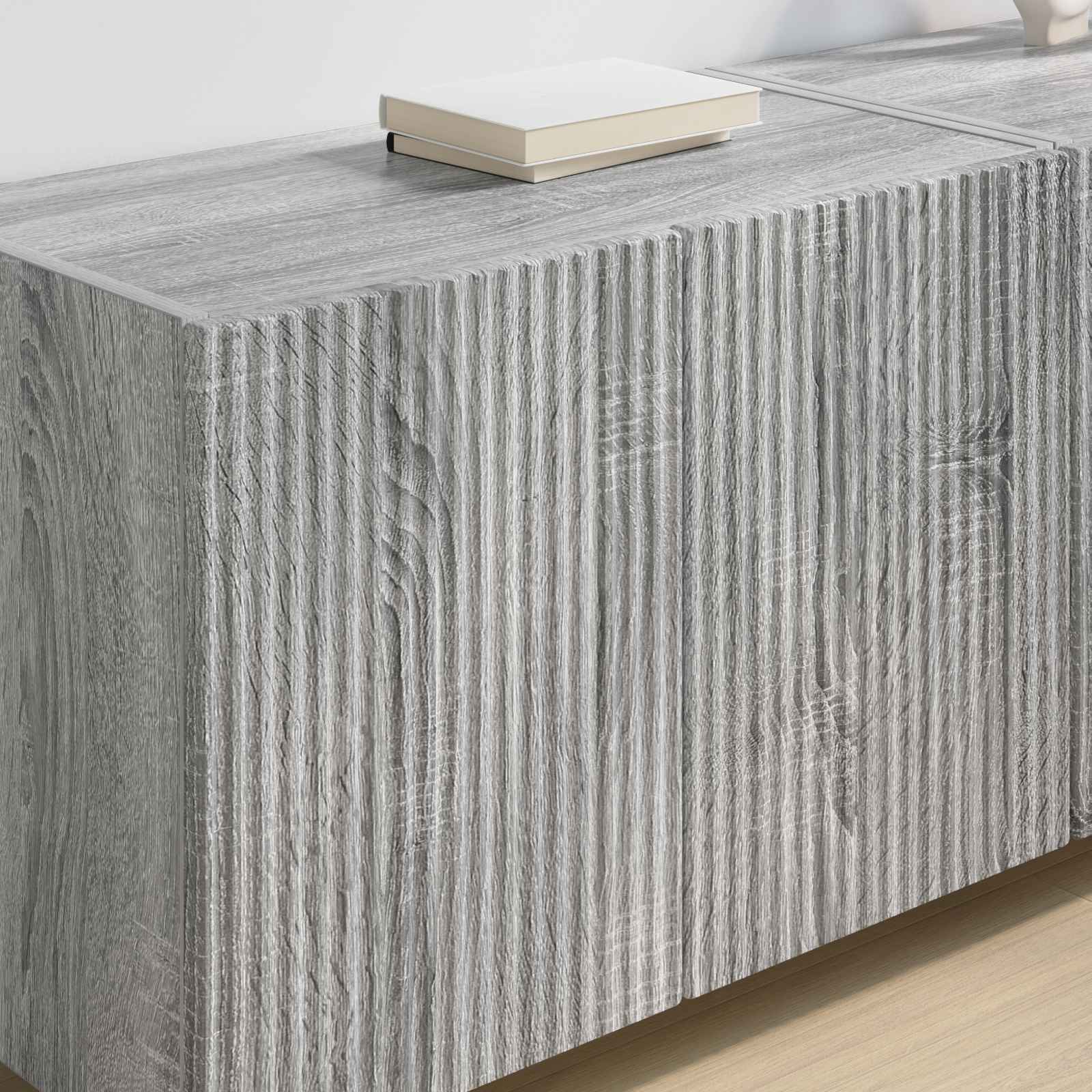TV-seinäkaappi 2 pcs Harmaa Sonoma 59,5 x 31 x 40 cm - Image 4