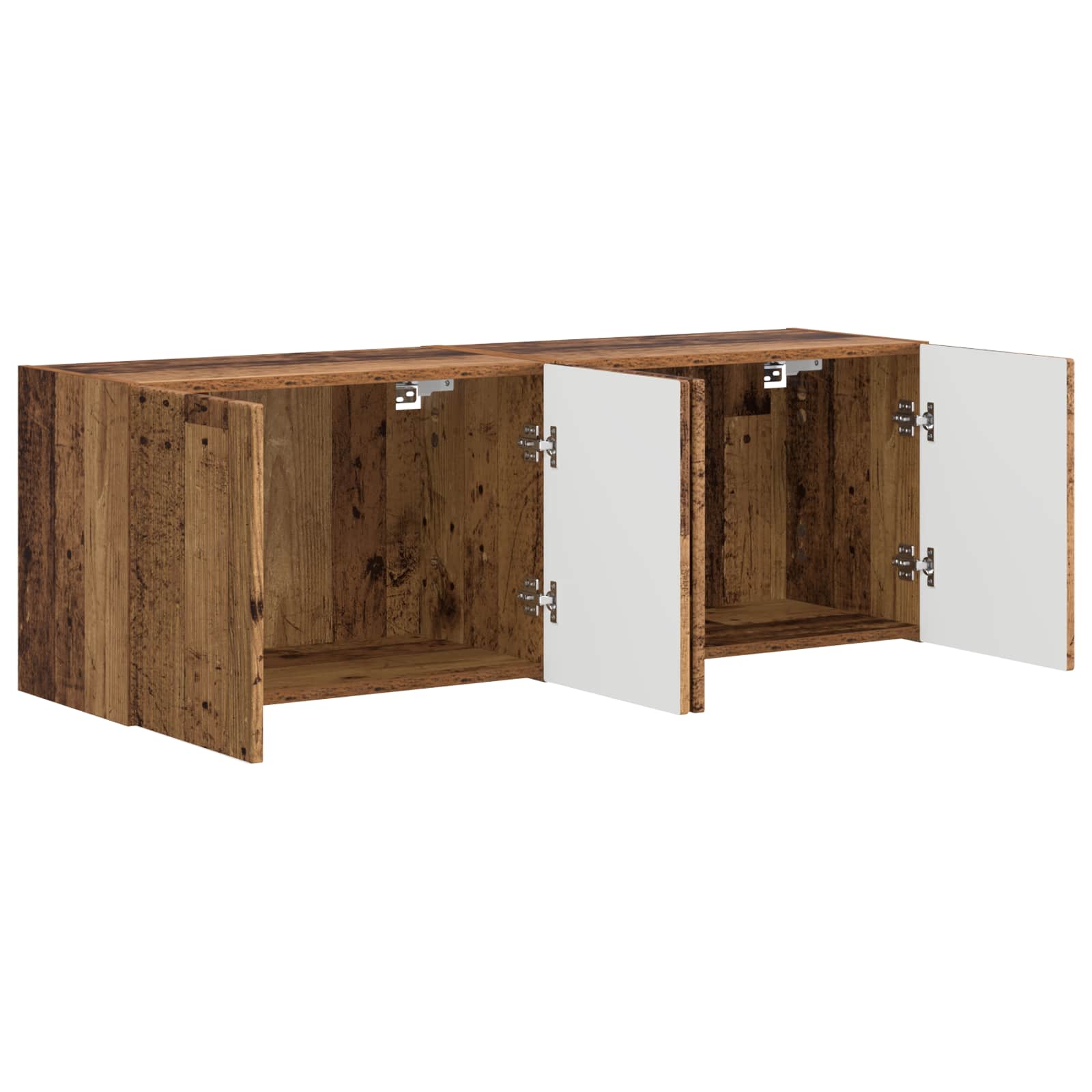 TV-seinäkaappi 2 pcs Vanha Puu 59,5 x 31 x 40 cm Tekninen puu - Image 5