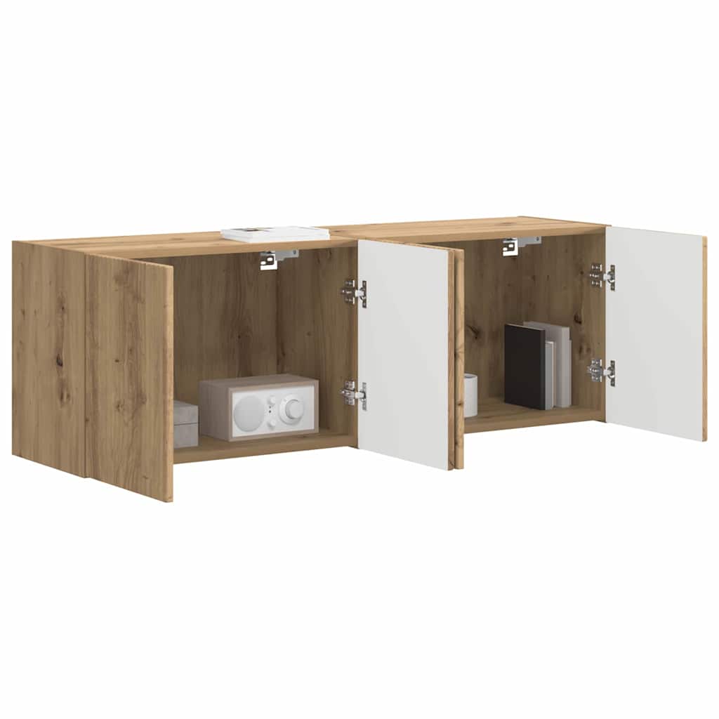 vidaXL TV-wandkast 2 pcs Artisan Eiken 59,5 x 31 x 40 cm Bewerkt hout