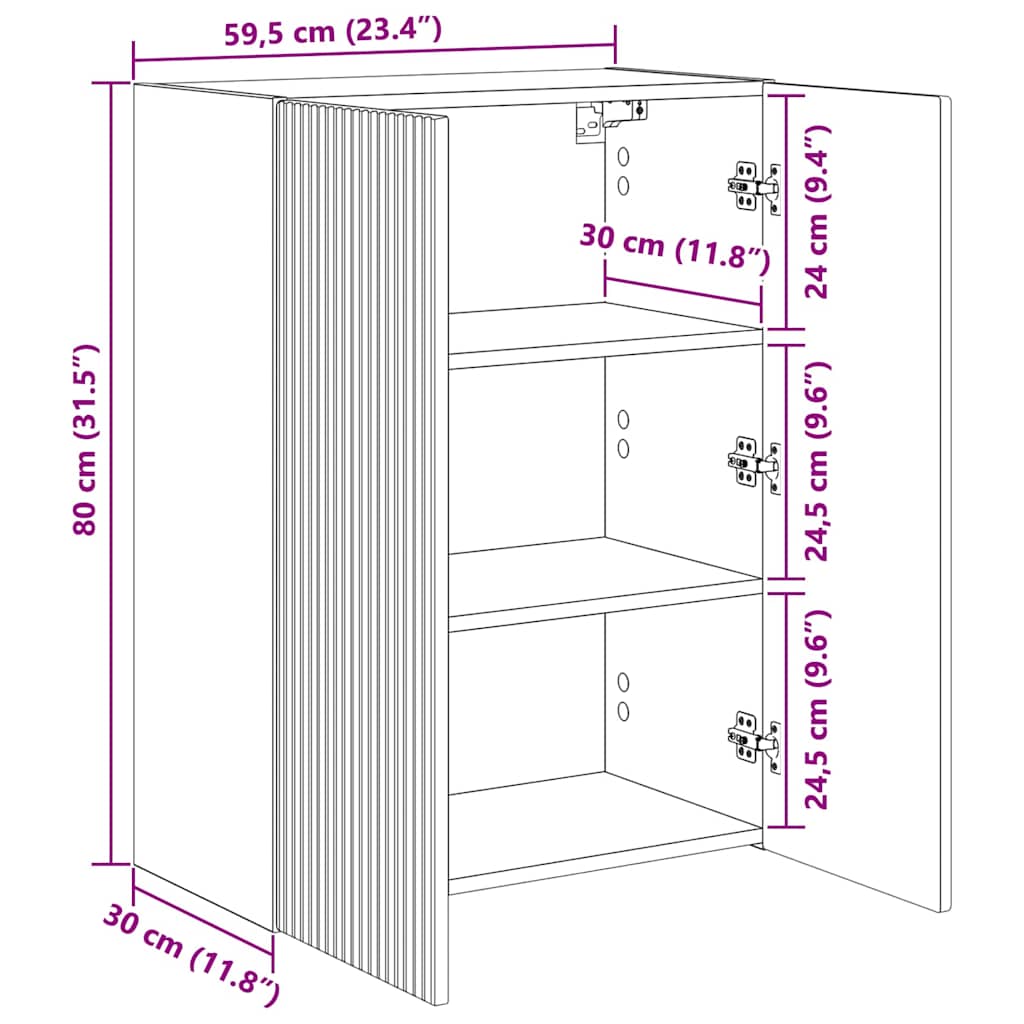 TV wall cabinet Bílá 59,5 x 31 x 60 cm kompozitní dřevo - obrázek 14