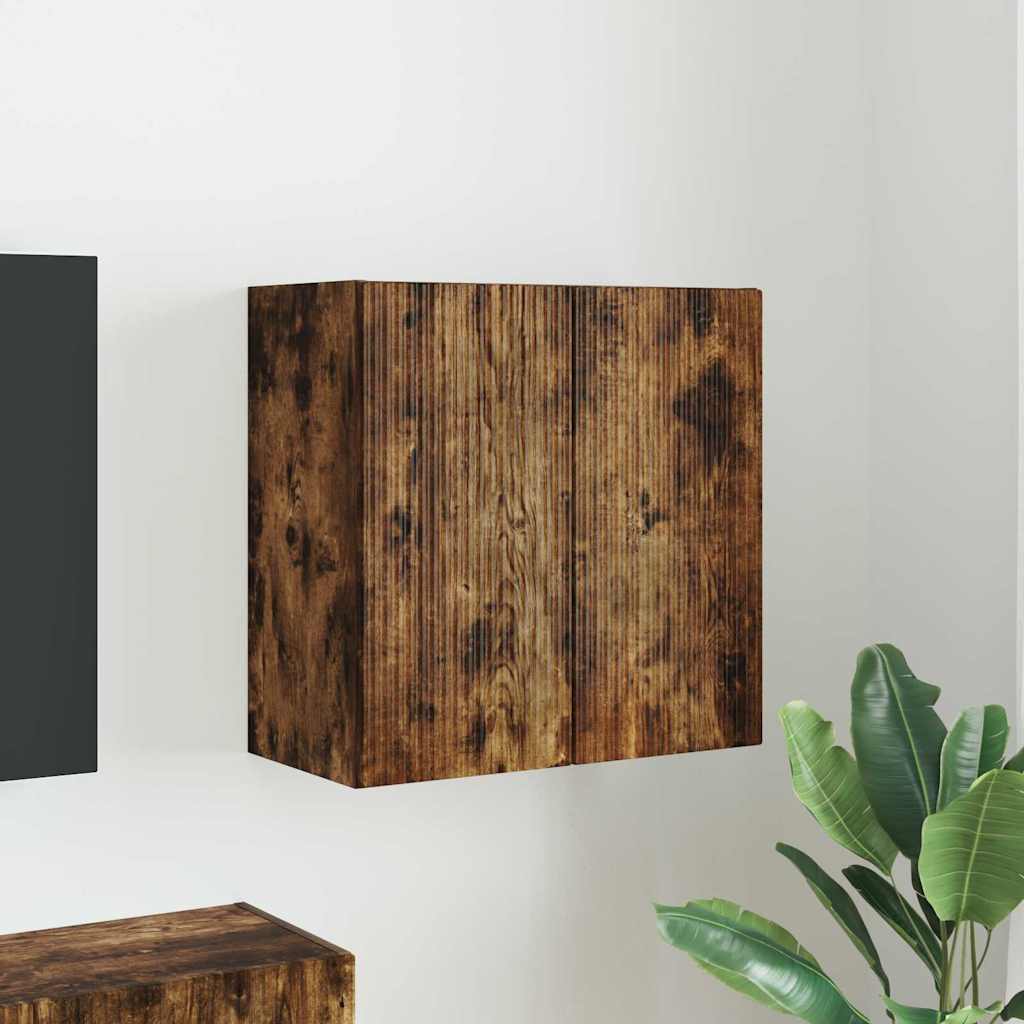 vidaXL Dulap TV de perete Pe perete Stejar fumuriu 59,5 x 31 x 60 cm