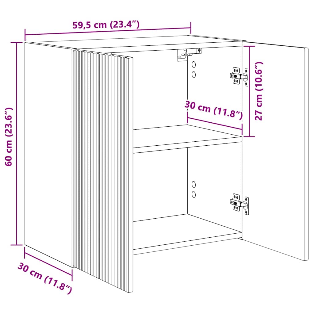 TV stenska omara Star les 59,5 x 31 x 60 cm Konstruiran les - slika 13