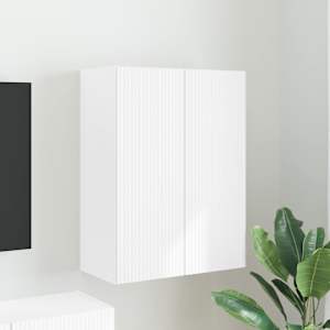 TV wall cabinet Bílá 59,5 x 31 x 80 cm kompozitní dřevo - obrázek 1