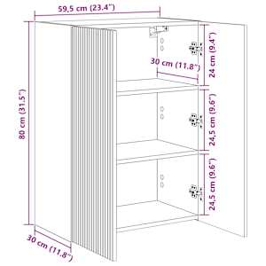 TV wall cabinet Bílá 59,5 x 31 x 80 cm kompozitní dřevo - obrázek 13