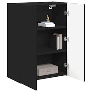 TV wall cabinet Černá 59,5 x 31 x 80 cm kompozitní dřevo - obrázek 3