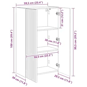 TV wall cabinet Šedá Sonoma 59,5 x 31 x 100 cm kompozitní dřevo - obrázek 13