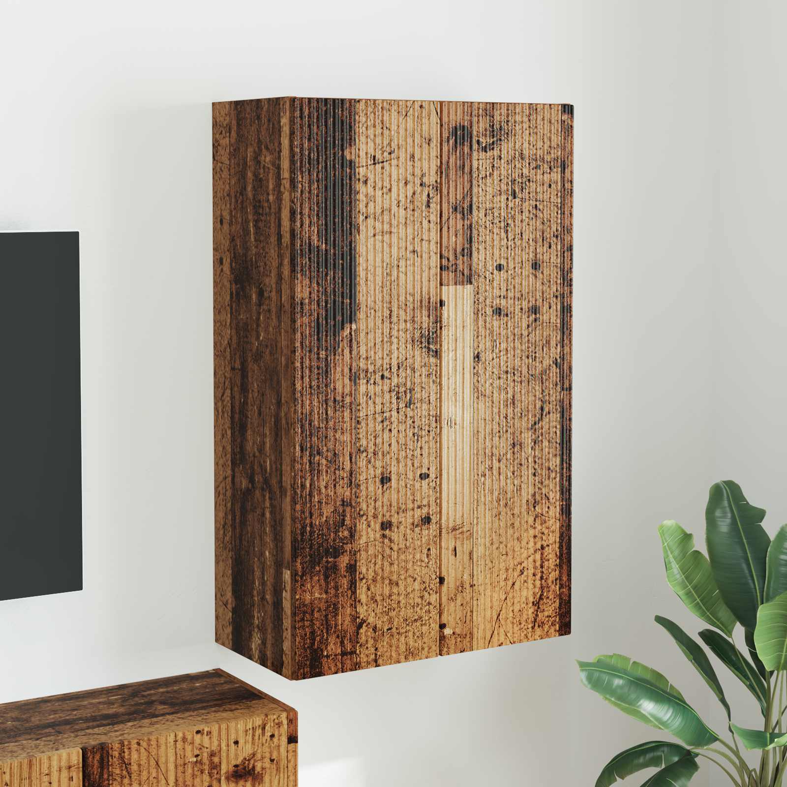 TV-seinäkaappi Vanha Puu 59,5 x 31 x 100 cm Tekninen puu
