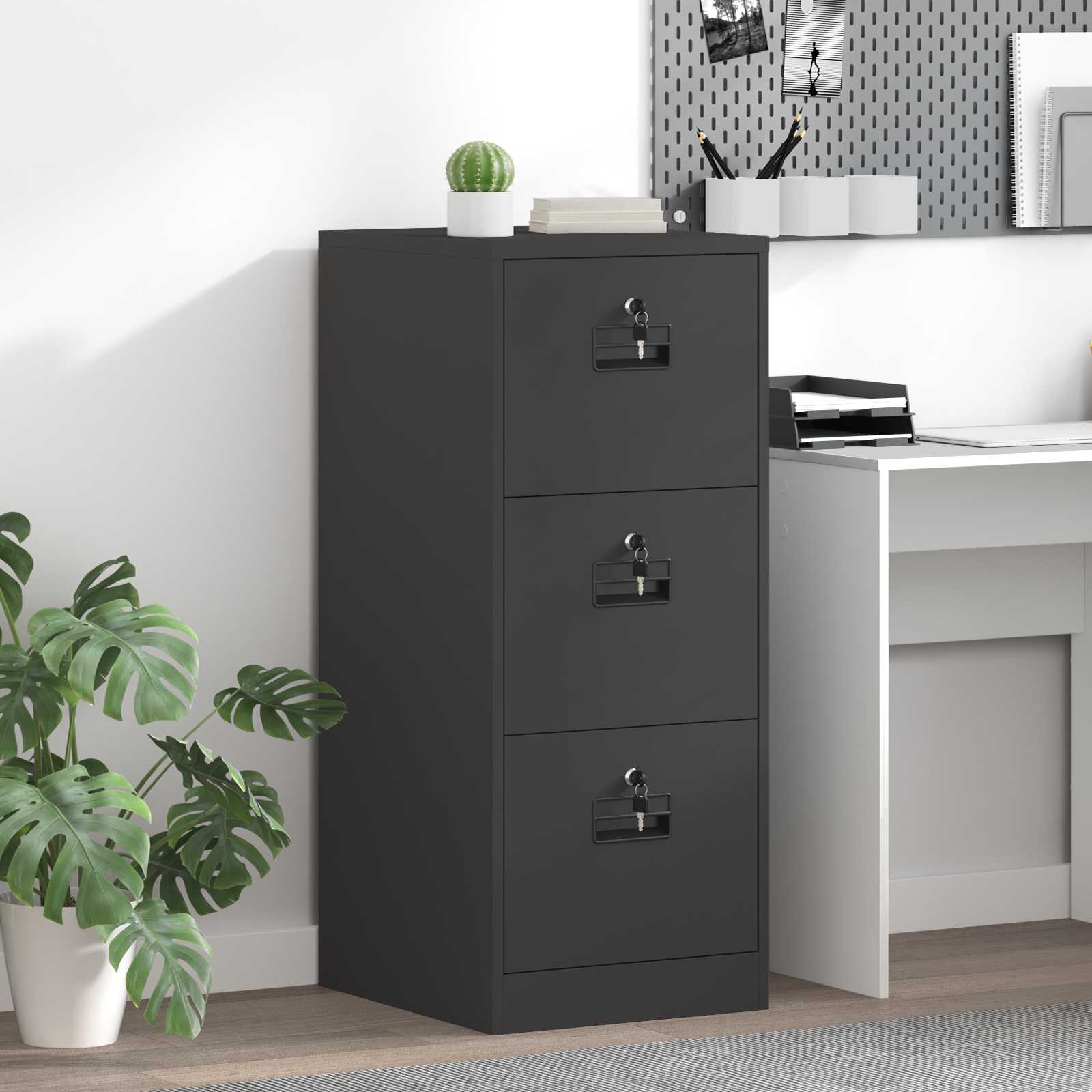 Asiakirjakaappi Musta 44 x 50 x 106.5 cm Kylmävalssattu teräs