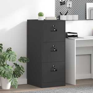 Kabinet za datoteke s predalom s polico Črna 44 x 50 x 106.5 cm