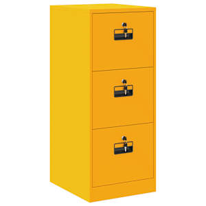 vidaXL Failikapp Kollane sinep 44 x 50 x 106.5 cm K&uuml;lmvalsitud teras