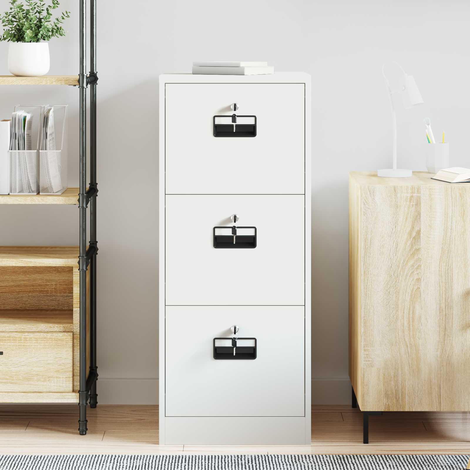 Asiakirjakaappi laatikon kanssa Valkoinen 44 x 50 x 106.5 cm - Image 4