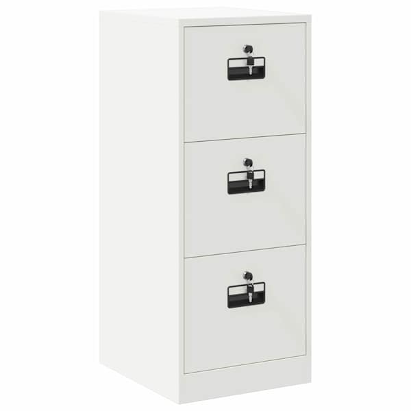 vidaXL Failikapp sahtliga Valge 44 x 50 x 106.5 cm K&uuml;lmvalsitud teras