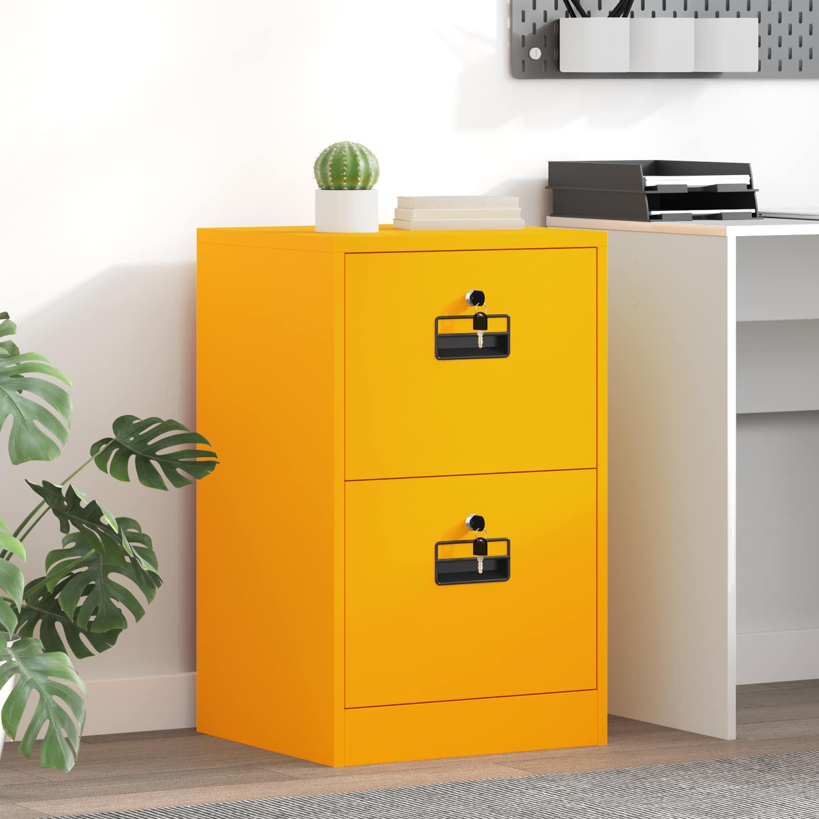 vidaXL Dulap pentru Fișiere cu raft Galben muștar 45,5 x 42 x 74,5 cm