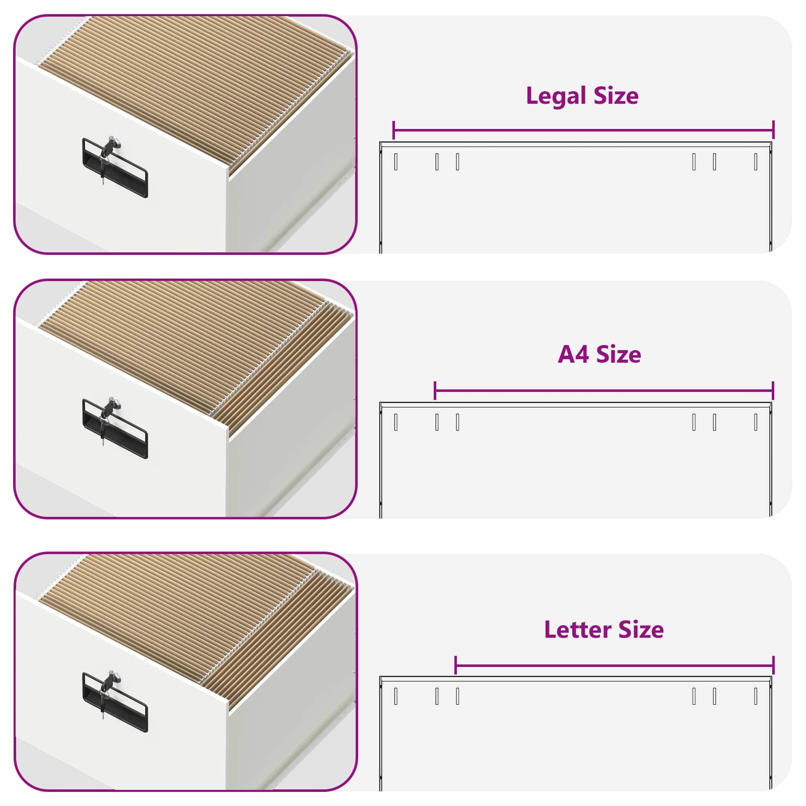 Asiakirjakaappi laatikon kanssa Valkoinen 44 x 50 x 106.5 cm - Image 11