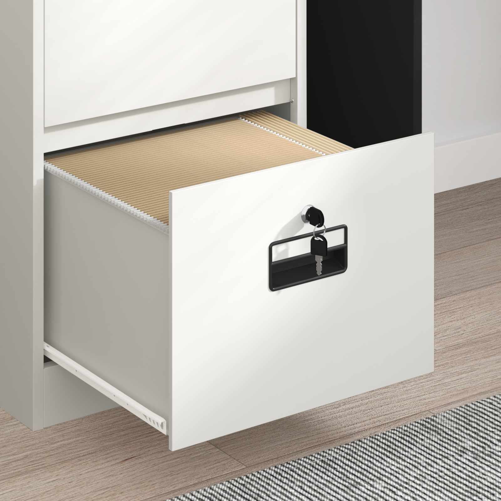 Asiakirjakaappi Musta 44 x 50 x 106.5 cm Kylmävalssattu teräs - Image 5