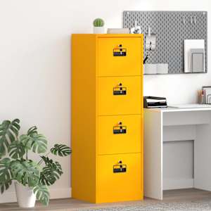 Kabinet za datoteke s polico Gorčična rumena 45,5 x 42 x 139 cm