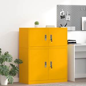 Omarica za shranjevanje Gorčična rumena 90 x 40 x 40 cm Jeklo