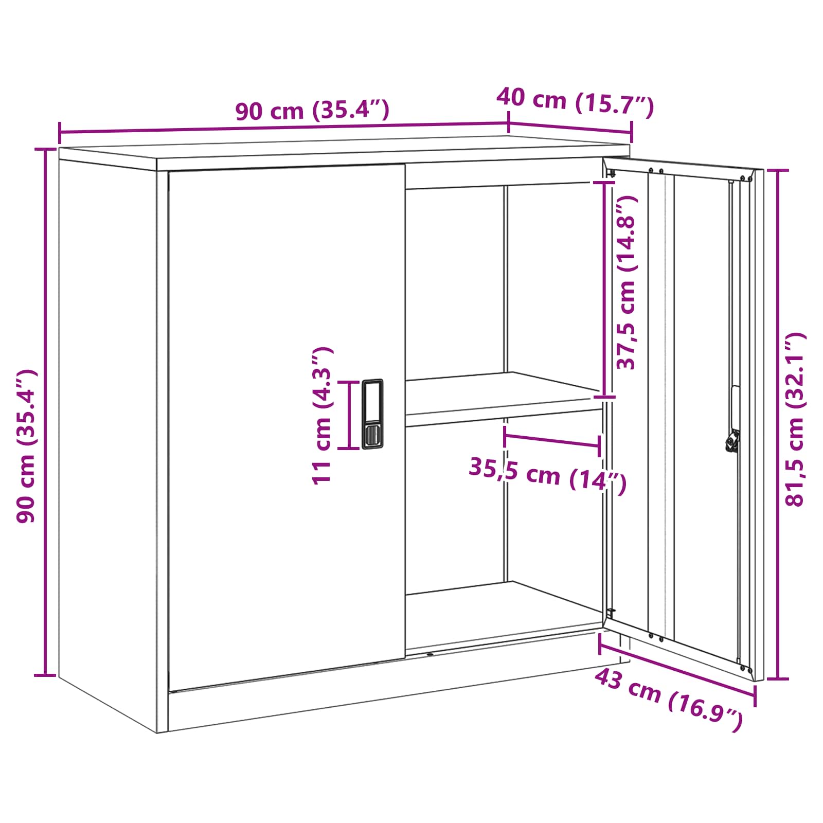 Omarica za shranjevanje s shranjevanjem Roza 90 x 40 x 90 cm - slika 13