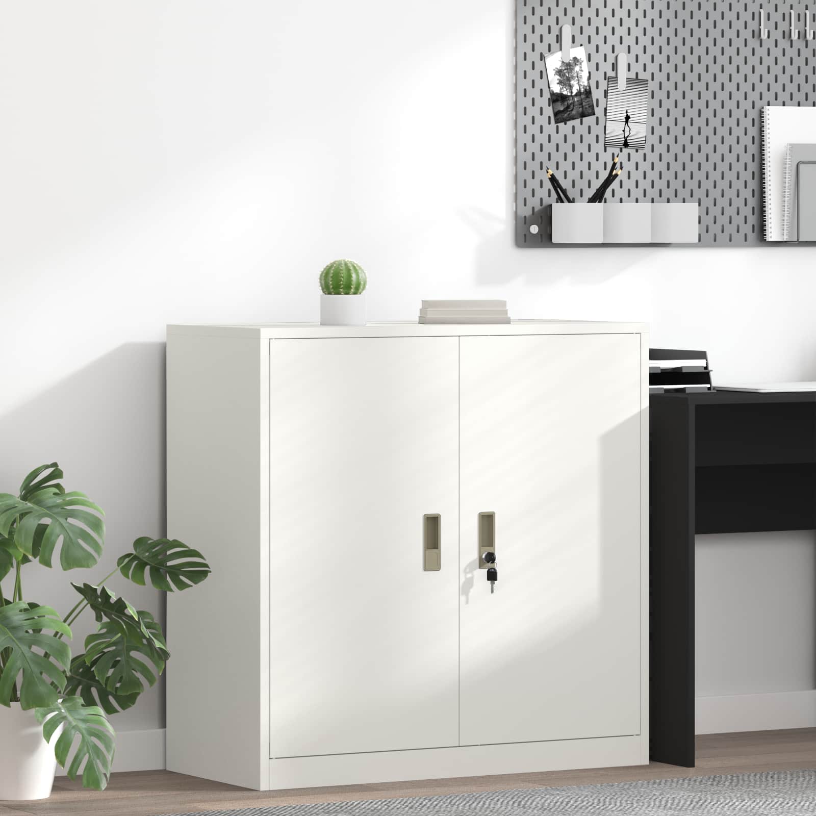 vidaXL Dulap de depozitare Alb 90 x 40 x 90 cm Oțel