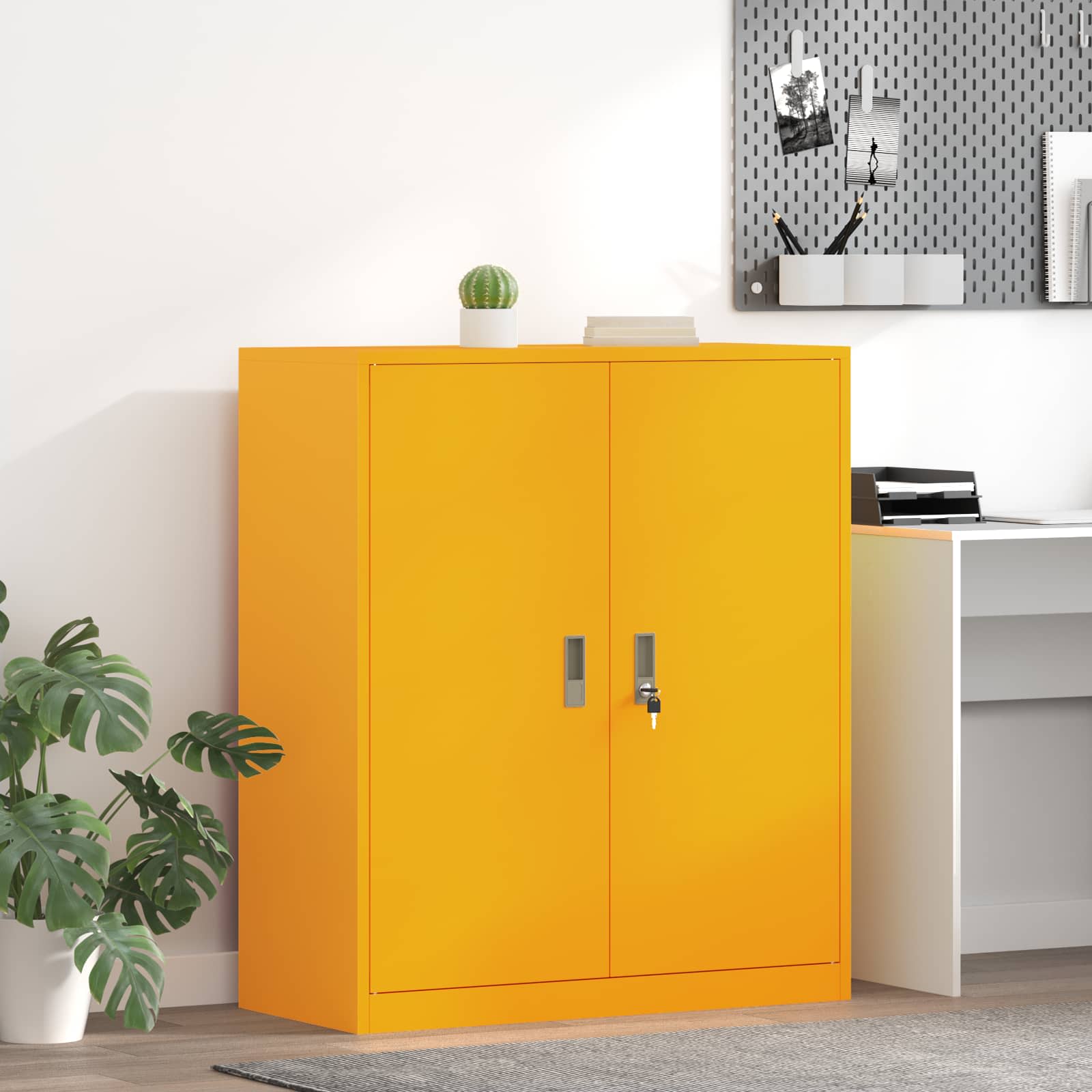 vidaXL Dulap de depozitare Galben muștar 90 x 40 x 105 cm Oțel